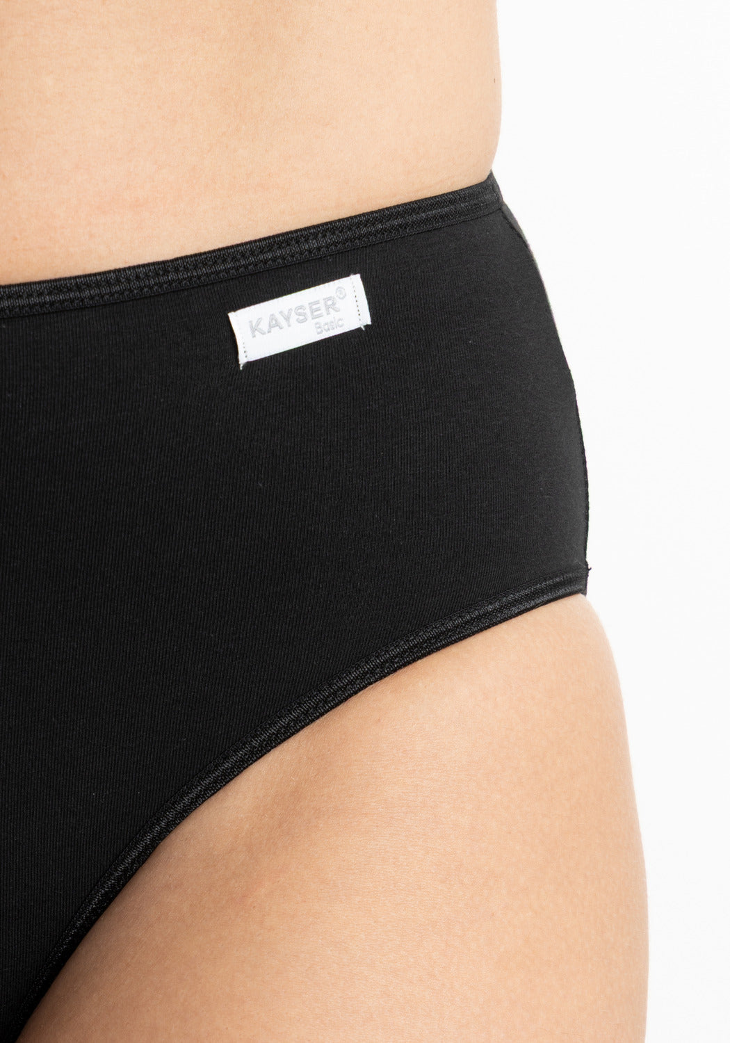 CALZÓN TIRO ALTO MAXI KAYSER DE ALGODÓN NEGRO DE MUJER