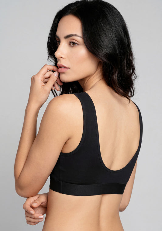 PETO KAYSER DE ALGODÓN NEGRO DE MUJER