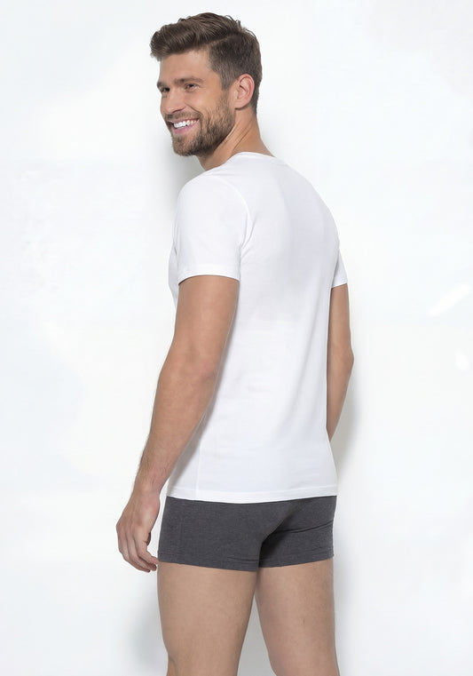 CAMISETA MANGA CORTA ESCOTE V ALGODON