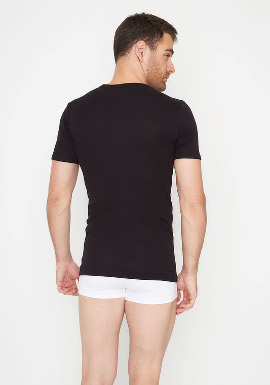 CAMISETA MANGA CORTA ESCOTE V ALGODÓN