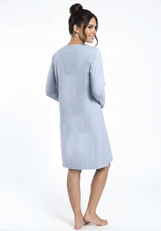 CAMISA ALGODON CELESTE MUJER
