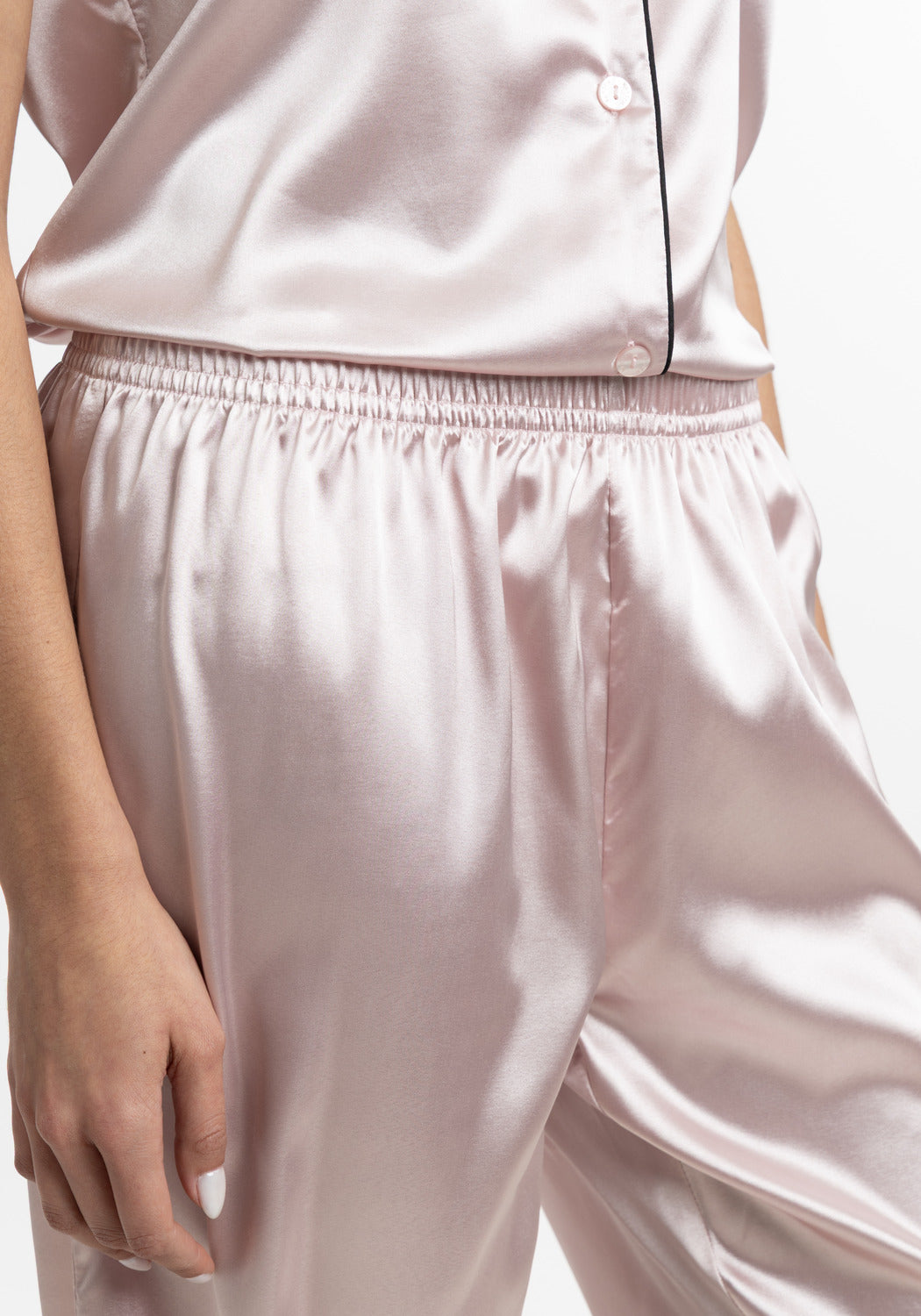 PIJAMA PANTALON DE SATIN ROSADO DE MUJER