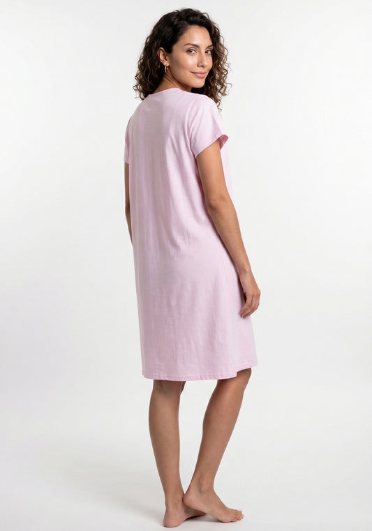 CAMISA MANGA CORTA KAYSER DE ALGODÓN ROSADO DE MUJER