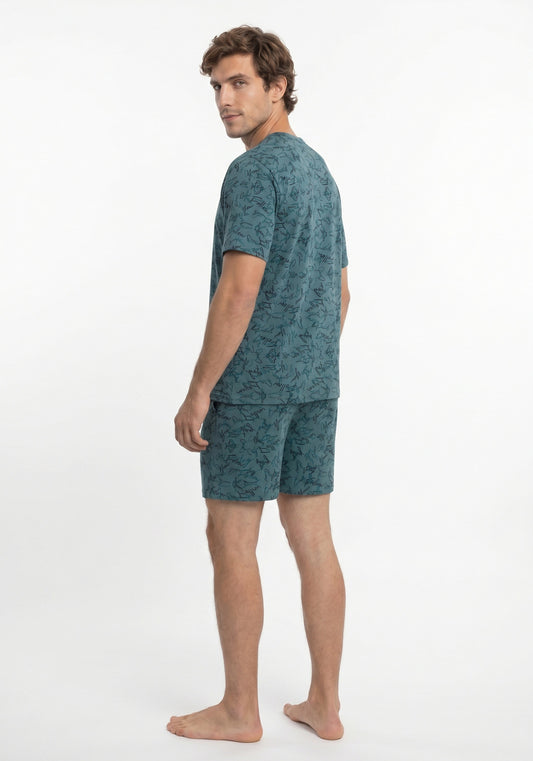 PIJAMA CORTO DE ALGODÓN VERDE DE HOMBRE