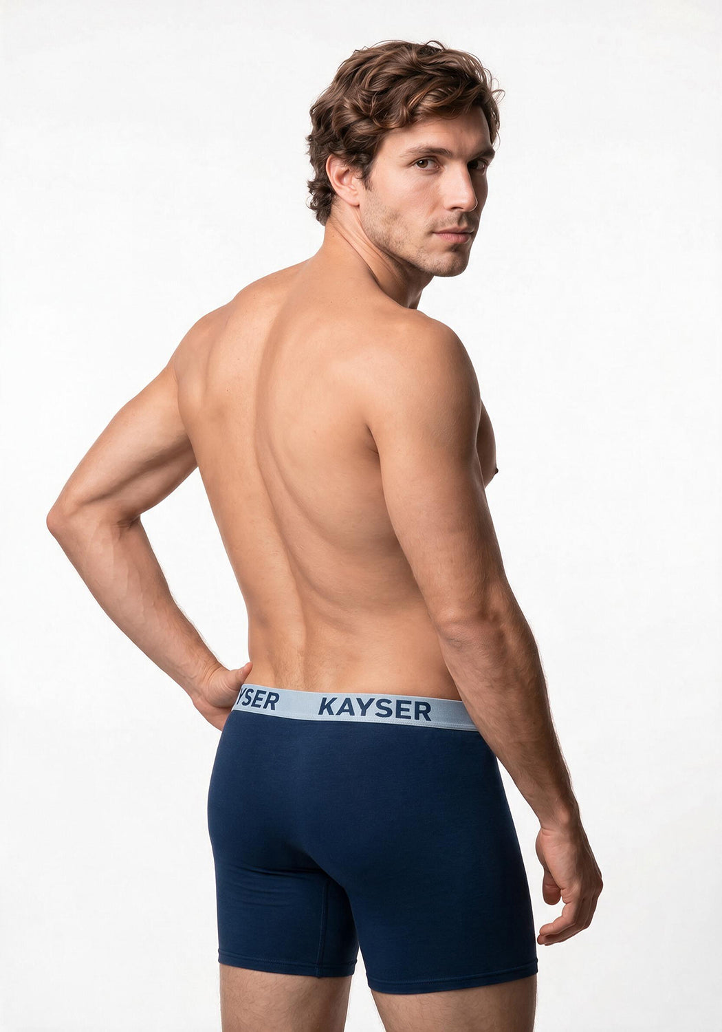 BÓXER LARGO DE ALGODÓN KAYSER AZUL DE HOMBRE