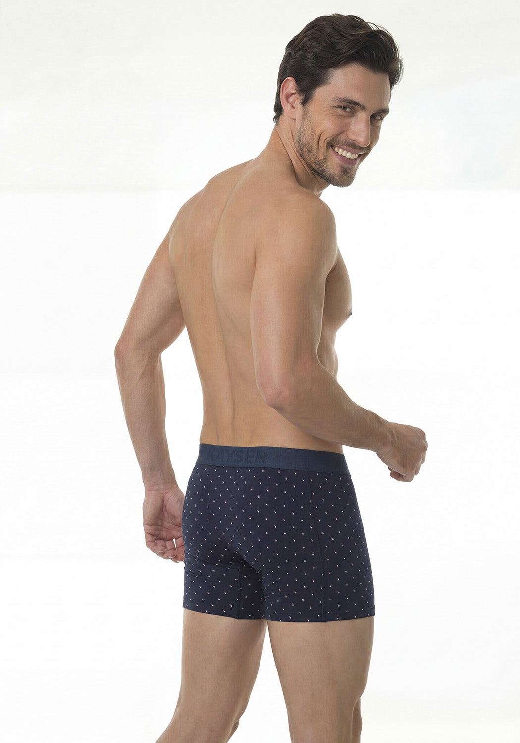 BOXER LARGO ALGODON AZUL MARINO HOMBRE