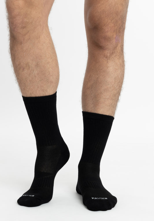 TRIPACK CALCETIN SOQUETES KAYSER DE ALGODÓN NEGRO DE HOMBRE
