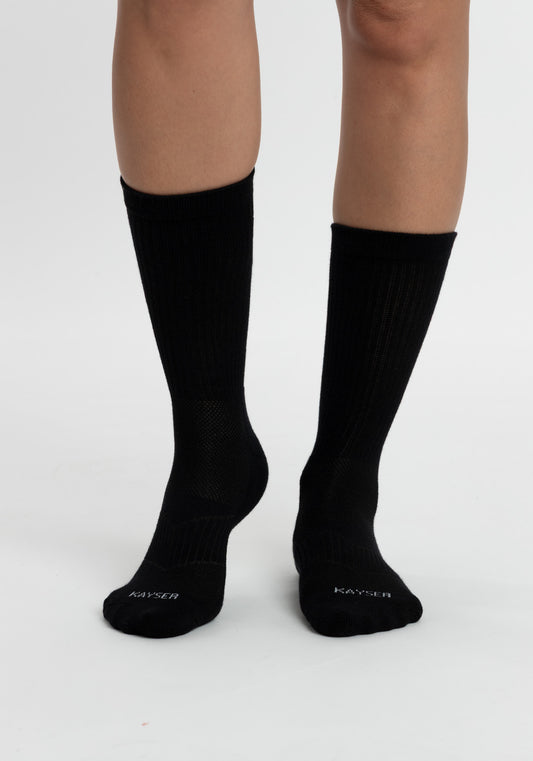 TRIPACK SOQUETES KAYSER DE ALGODÓN NEGRO DE MUJER