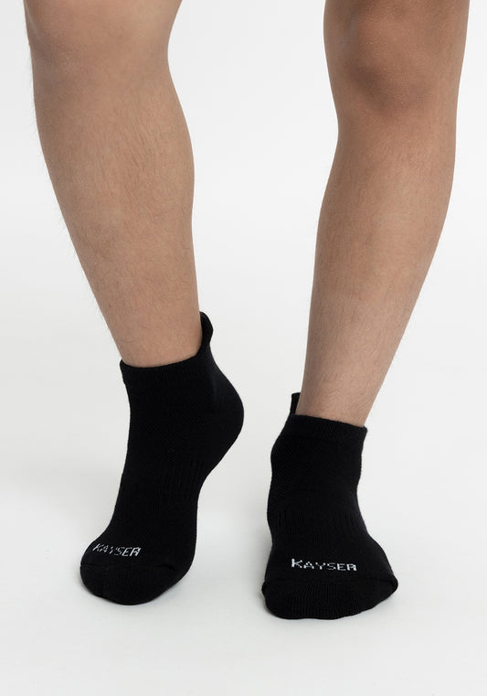 TRIPACK CALCETIN TOBILLEROS DE ALGODÓN NEGRO DE UNISEX