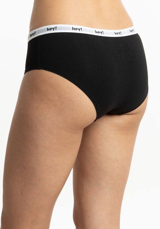 PANTALETA DE ALGODÓN HEY NEGRO DE MUJER