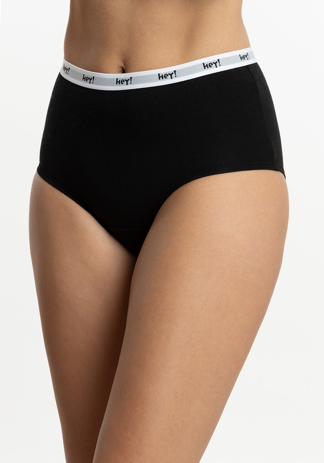 TRIPACK CALZÓN TIRO ALTO MAXI ALGODÓN HEY NEGRO MUJER