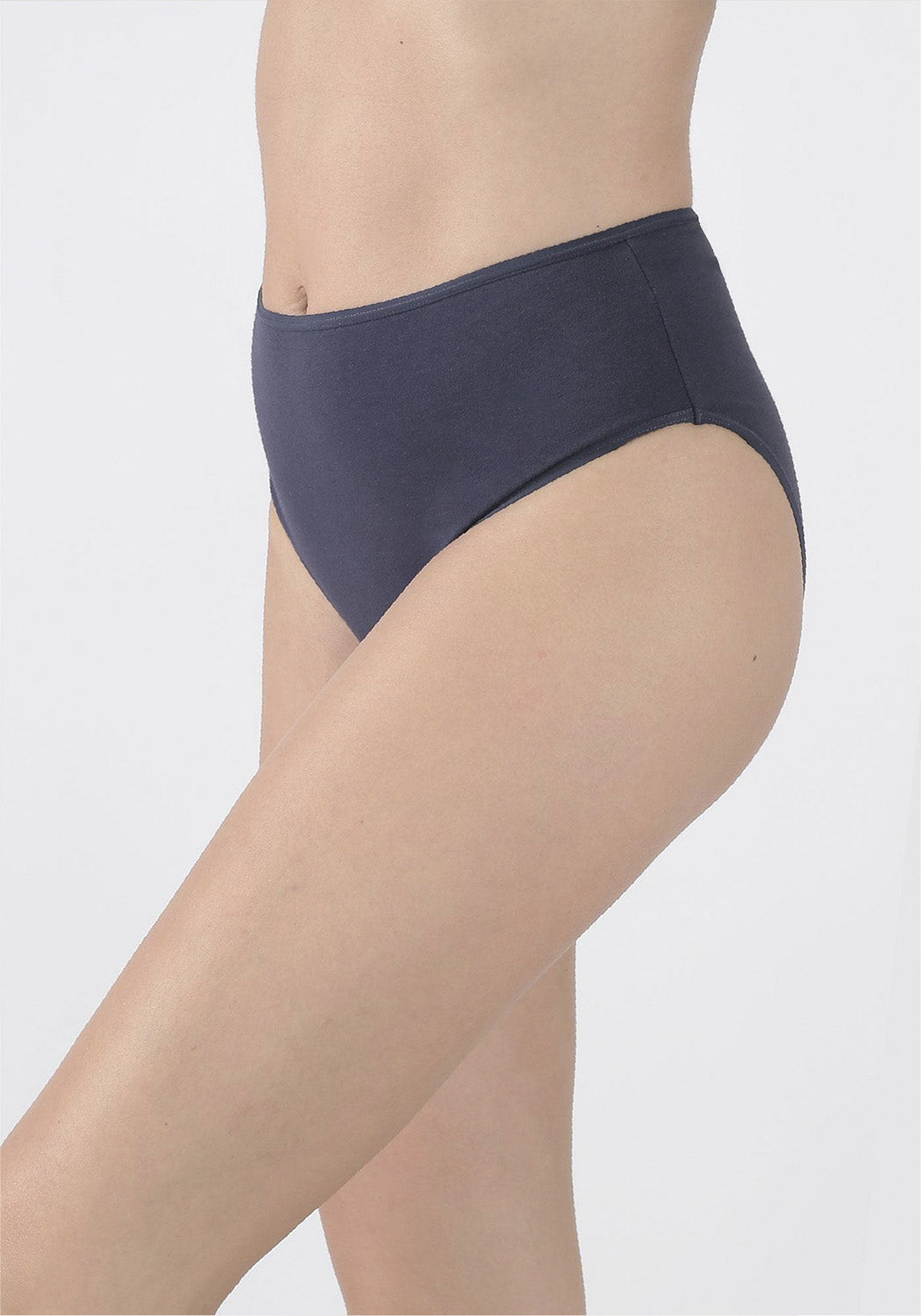 TRIPACK CALZON TIRO ALTO ALGODÓN AZUL MUJER