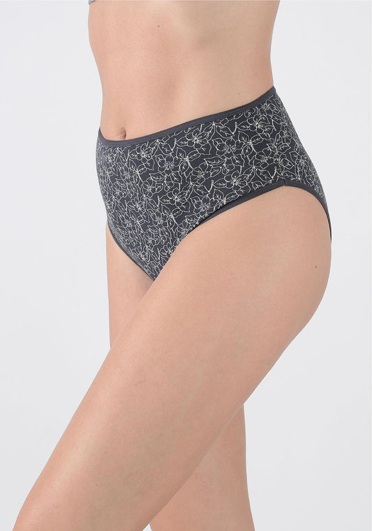 TRIPACK CALZON TIRO ALTO ALGODÓN GRIS MUJER
