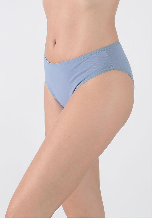 TRIPACK CALZON TIRO MEDIO ALGODÓN AZUL MUJER