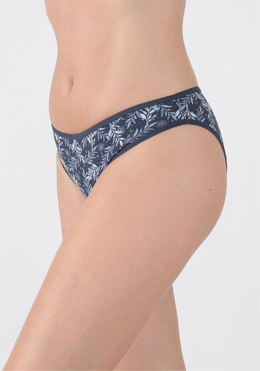 TRIPACK BIKINI ALGODÓN AZUL MUJER