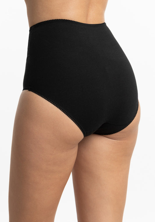 CALZÓN TIRO ALTO MAXI DE ALGODÓN KAYSER NEGRO DE MUJER