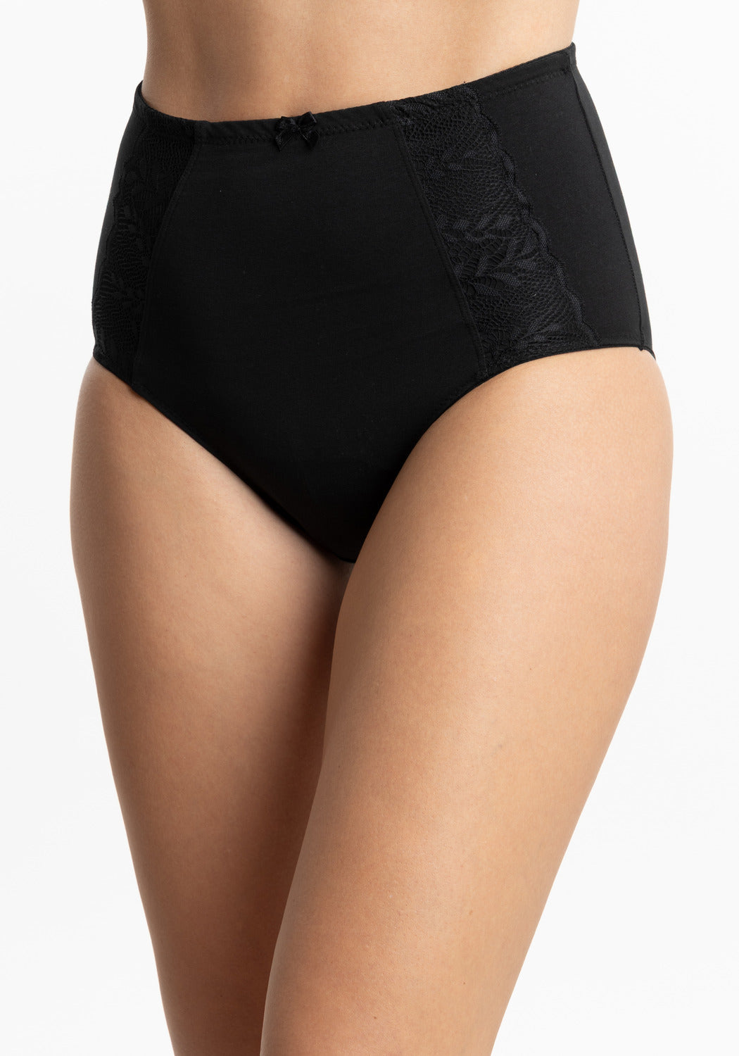 CALZÓN TIRO ALTO MAXI DE MUJER DE ALGODÓN NEGRO