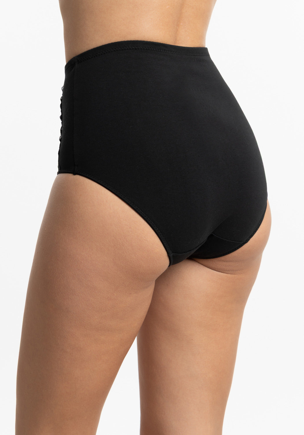 CALZÓN TIRO ALTO MAXI DE MUJER DE ALGODÓN NEGRO