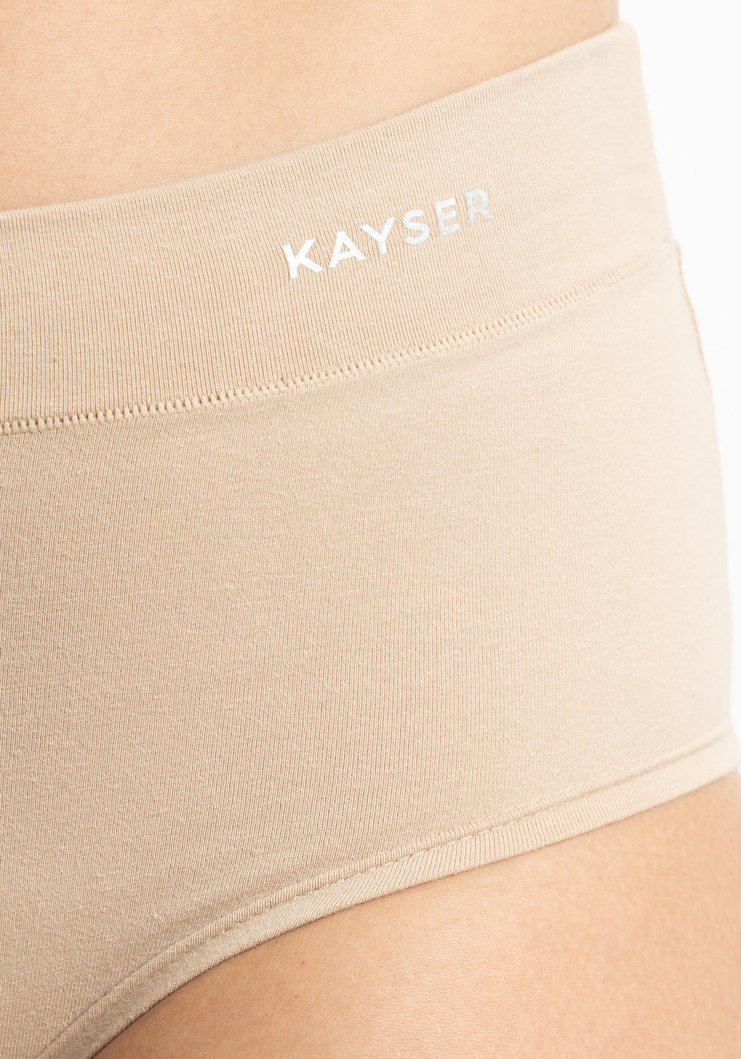 CALZÓN KAYSER TIRO ALTO MAXI DE ALGODÓN BEIGE DE MUJER