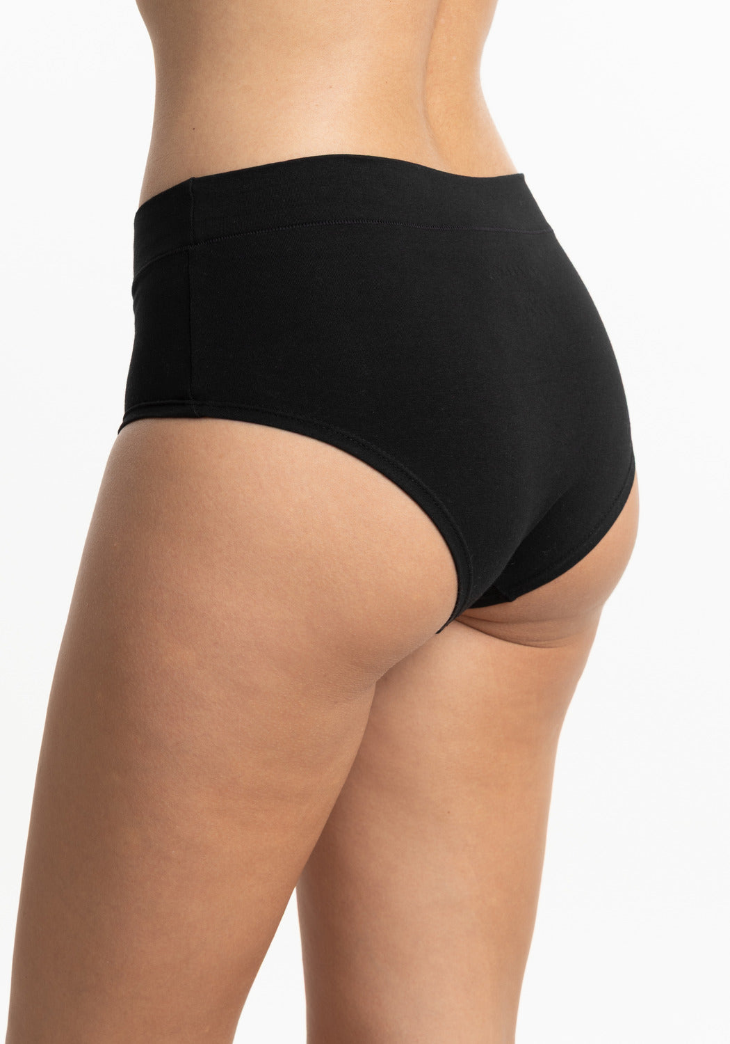 CALZÓN DE MUJER TIRO ALTO MAXI DE ALGODÓN NEGRO