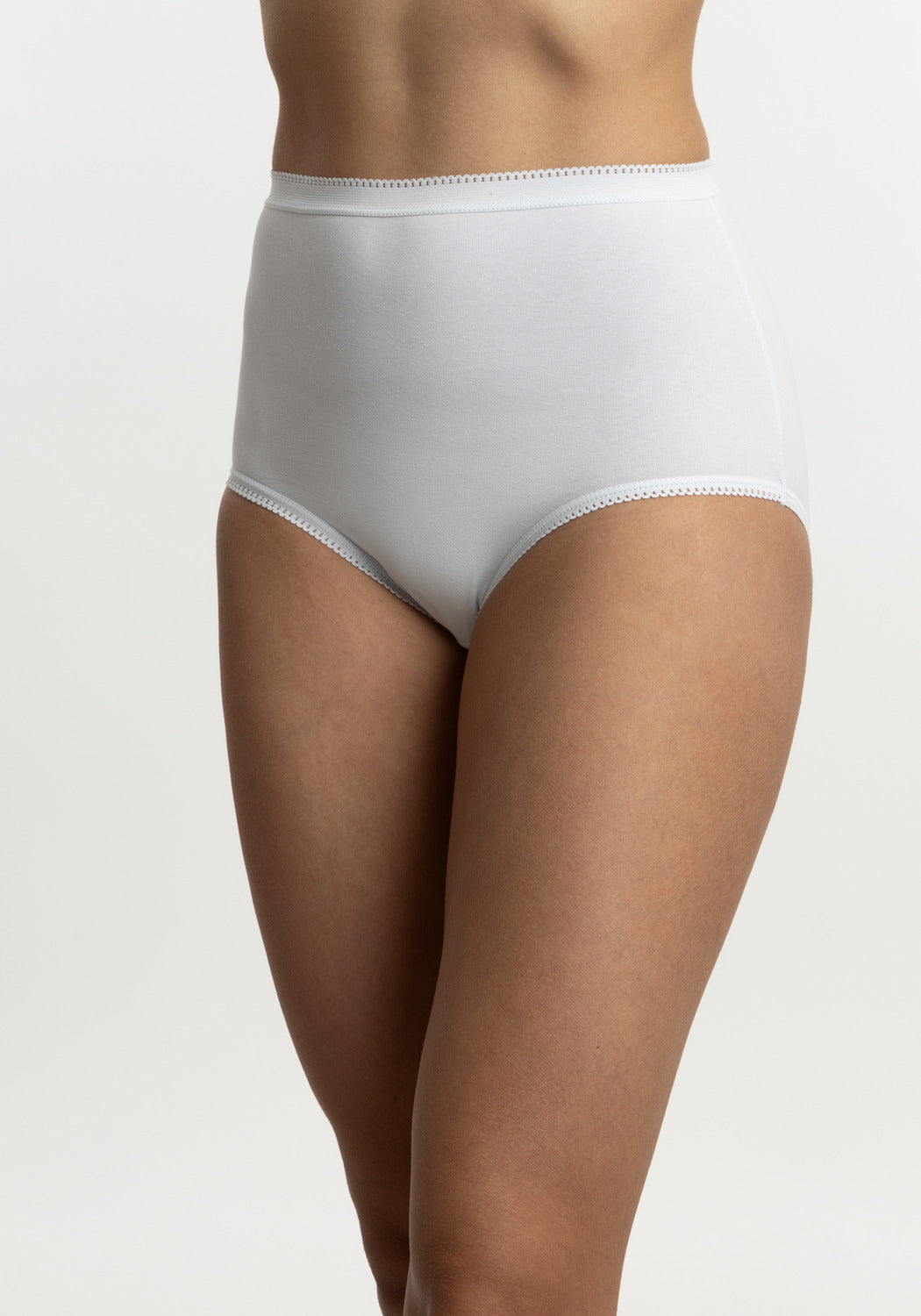CALZÓN TIRO ALTO MAXI DE MUJER ALGODÓN BLANCO