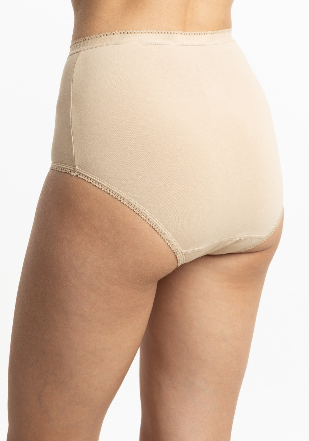CALZÓN TIRO ALTO MAXI DE ALGODÓN BEIGE MUJER KAYSER