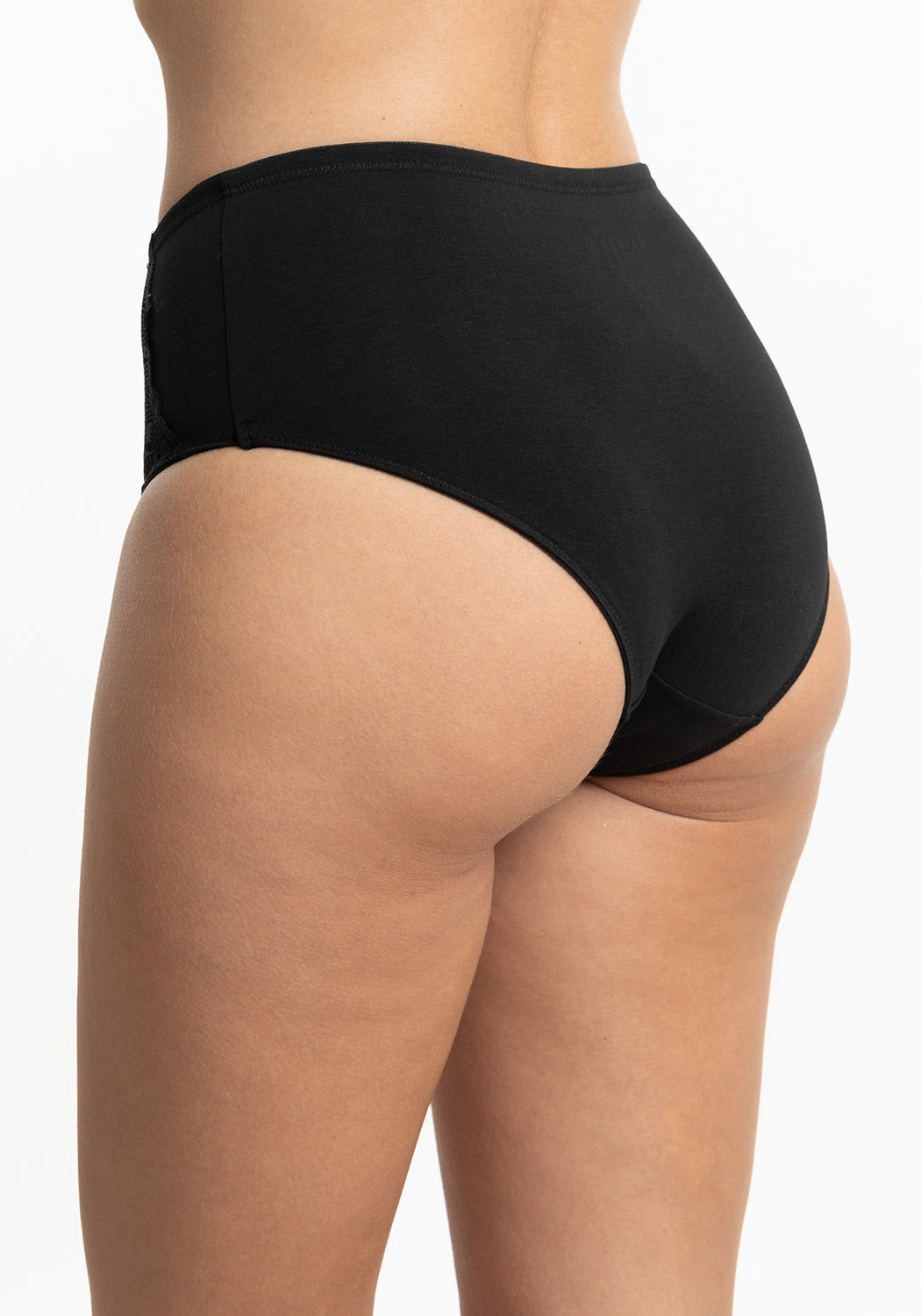 CALZÓN TIRO ALTO MAXI ALGODÓN NEGRO MUJER