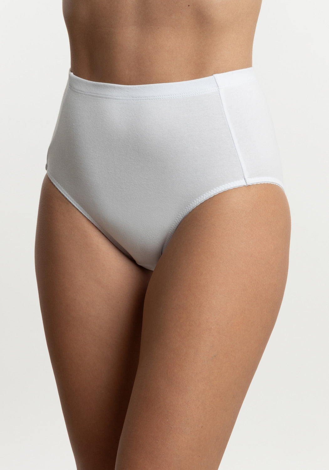 CALZÓN TIRO ALTO MAXI ALGODÓN BLANCO MUJER