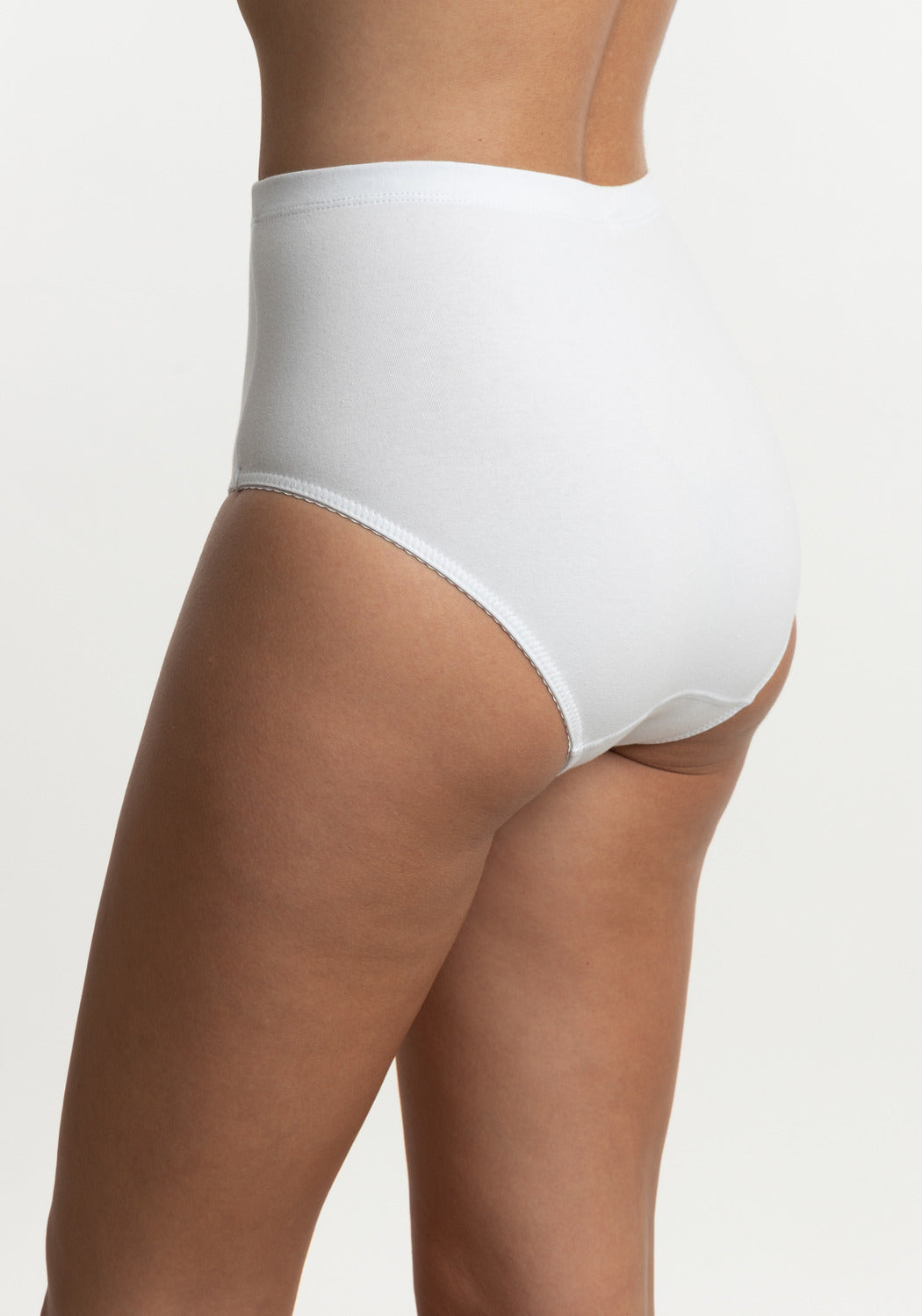 CALZÓN TIRO ALTO MAXI ALGODÓN BLANCO MUJER