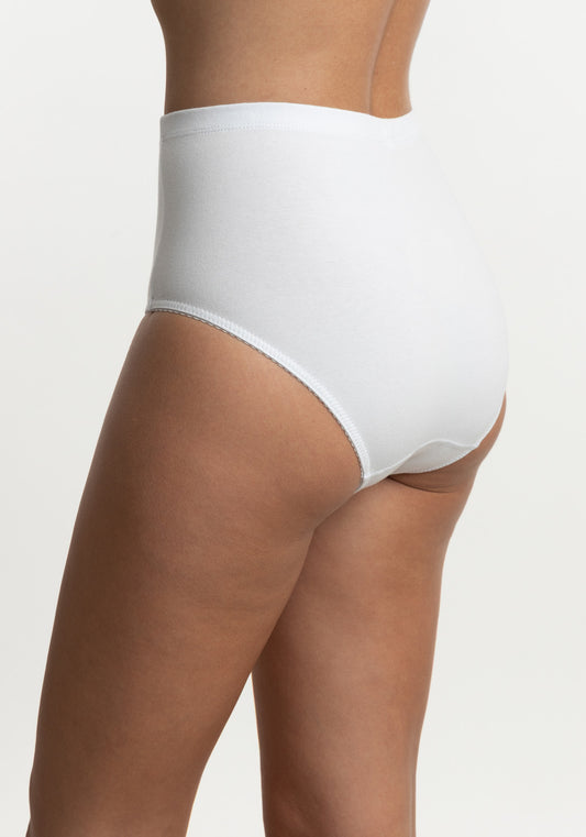 CALZÓN TIRO ALTO MAXI ALGODÓN BLANCO MUJER