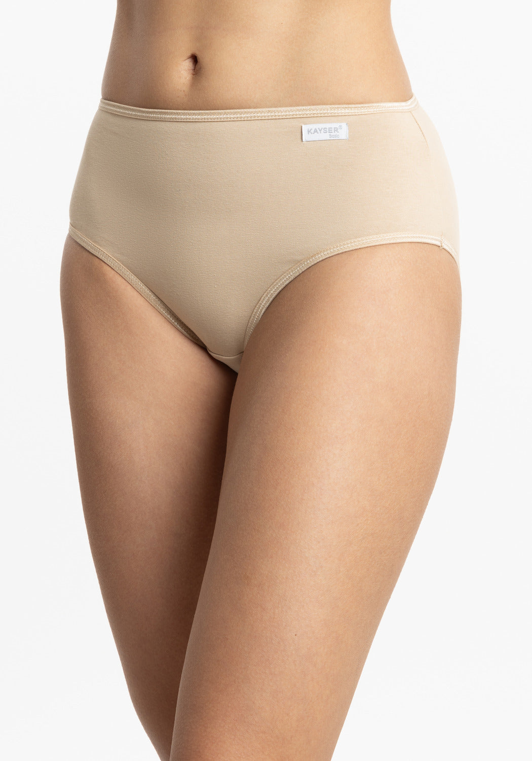 CALZÓN TIRO ALTO MAXI DE ALGODÓN BEIGE DE MUJER