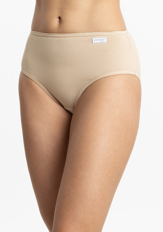 CALZÓN TIRO ALTO MAXI DE ALGODÓN BEIGE DE MUJER
