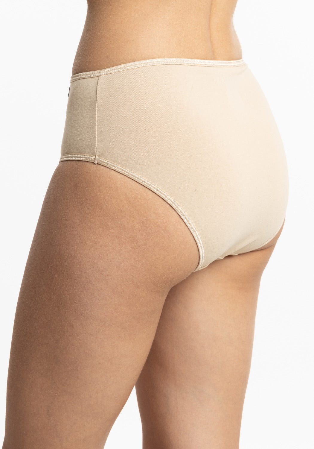 CALZÓN TIRO ALTO MAXI DE ALGODÓN BEIGE DE MUJER