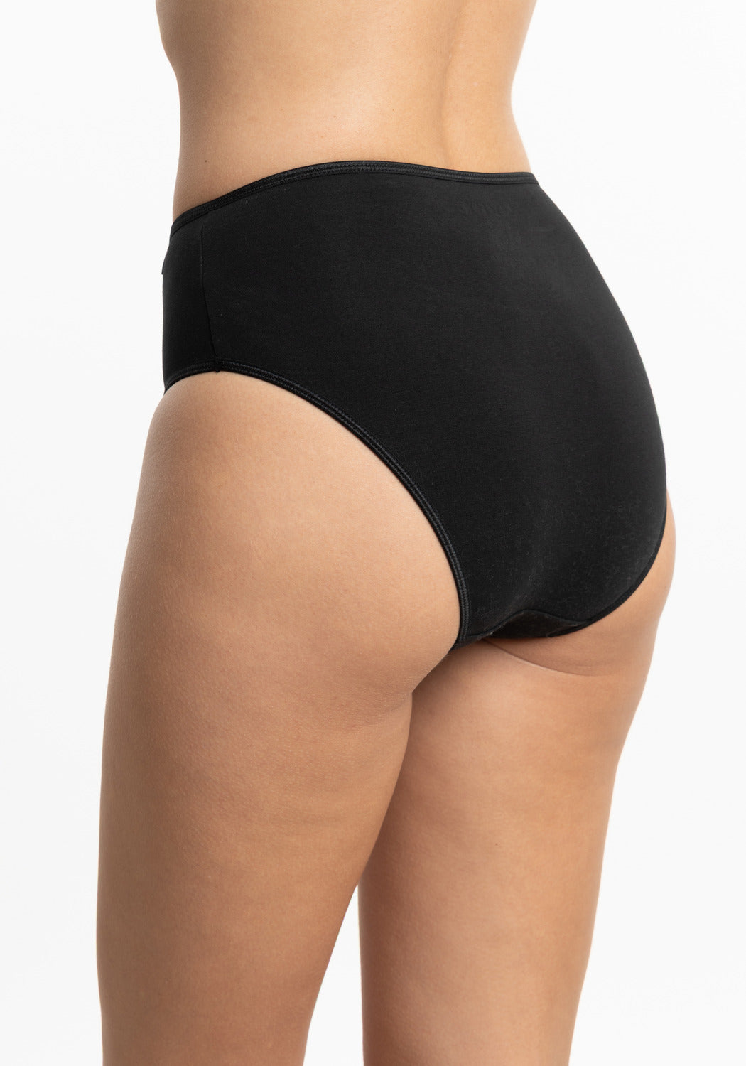 CALZÓN TIRO ALTO MAXI KAYSER  DE ALGODÓN NEGRO DE MUJER