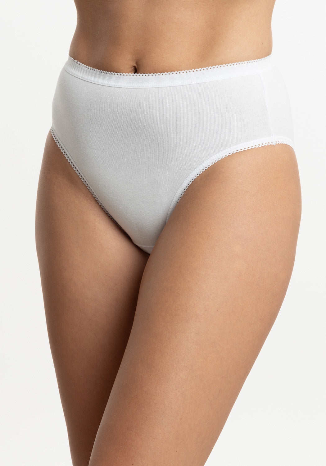 CALZÓN TIRO MEDIO DE ALGODÓN HI LEGGS BLANCO DE MUJER