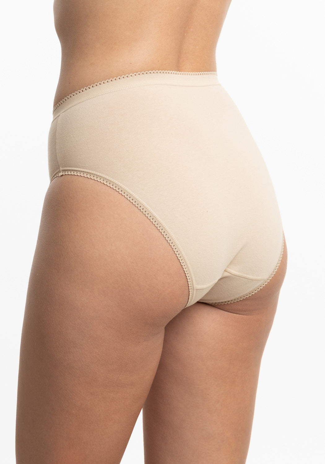 CALZÓN TIRO MEDIO DE ALGODÓN HI LEGGS BEIGE  MUJER
