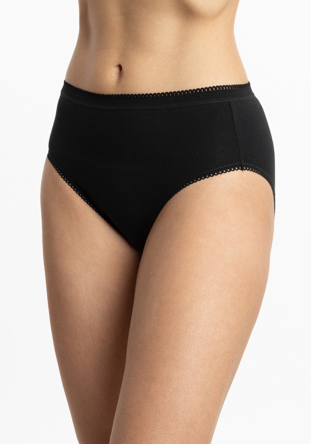 CALZÓN TIRO MEDIO DE ALGODÓN HI LEGGS NEGRO DE MUJER