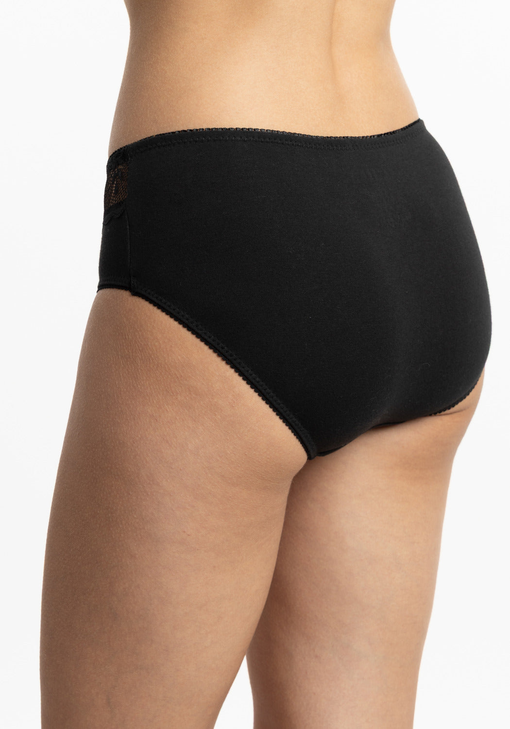 CALZÓN KAYSER  TIRO MEDIO DE ALGODÓN HI LEGGS NEGRO DE MUJER