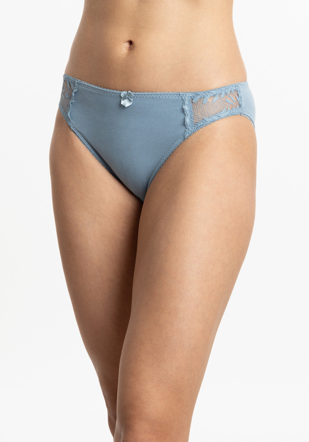 BIKINI CON ENCAJE DE ALGODÓN HI LEGGS AZUL DE MUJER