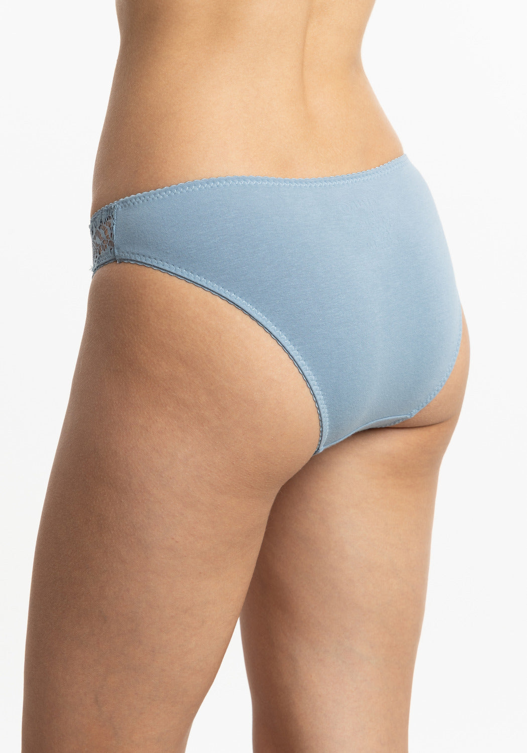 BIKINI CON ENCAJE DE ALGODÓN HI LEGGS AZUL DE MUJER