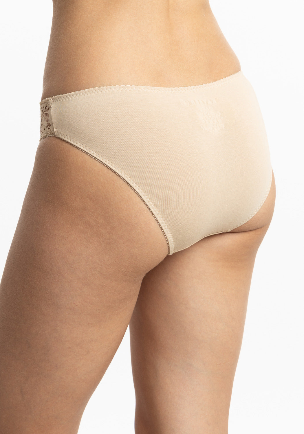 BIKINI CON ENCAJE DE ALGODÓN HI LEGGS BEIGE DE MUJER