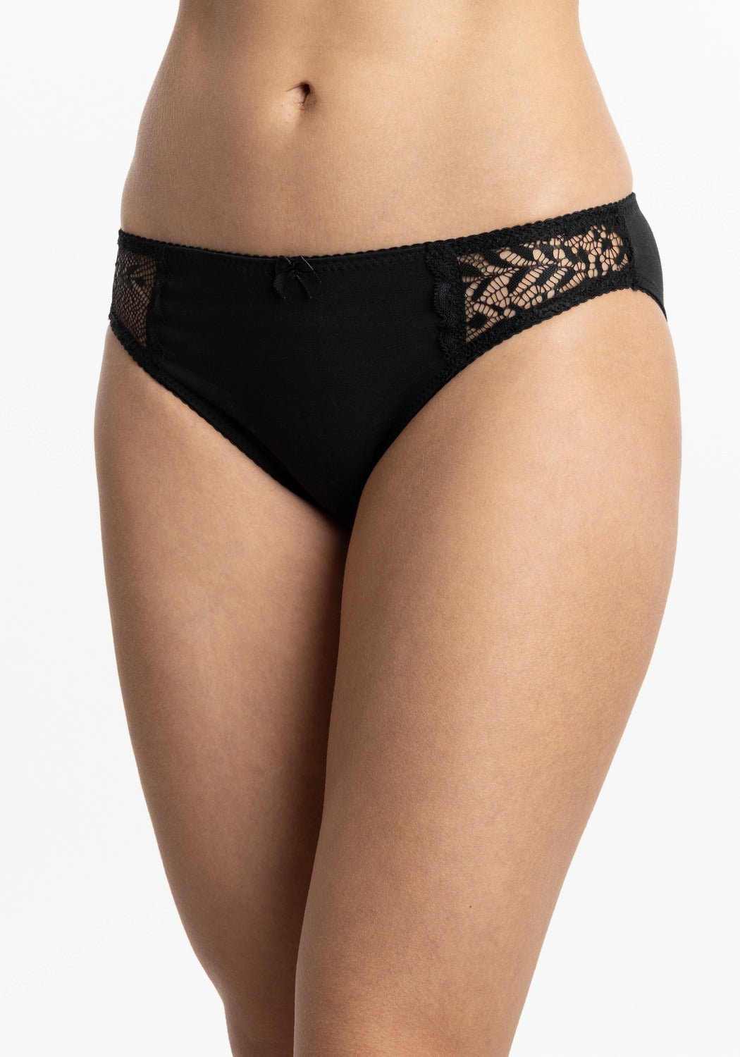 BIKINI CON ENCAJE DE ALGODÓN HI LEGGS NEGRO DE MUJER