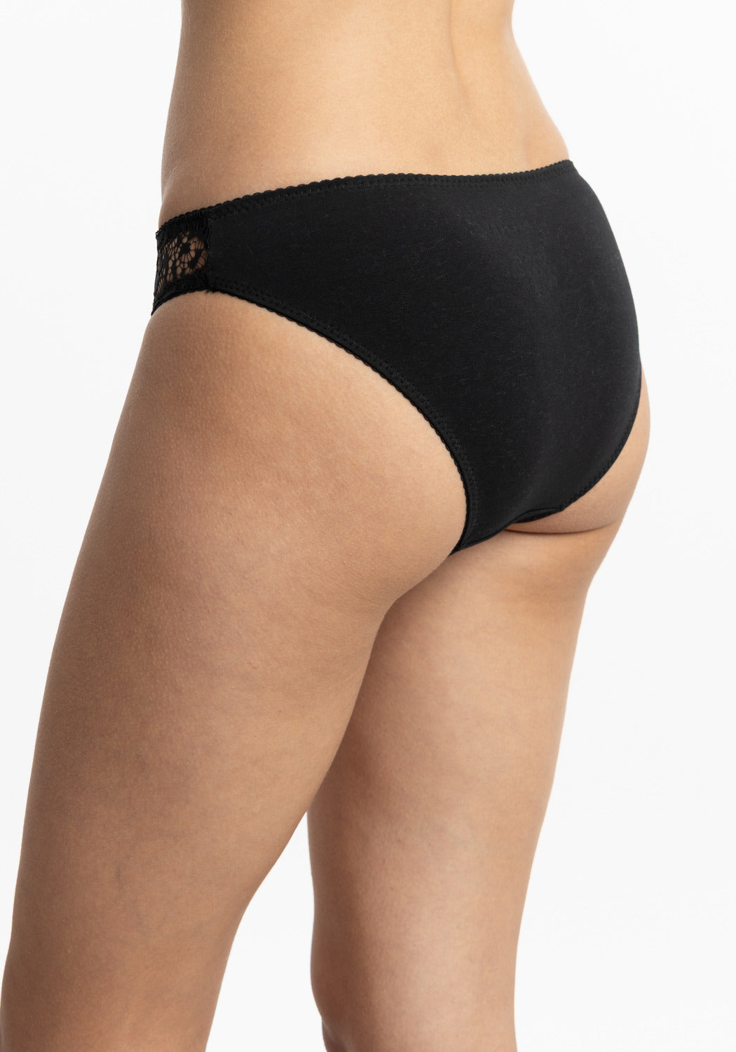 BIKINI CON ENCAJE DE ALGODÓN HI LEGGS NEGRO DE MUJER