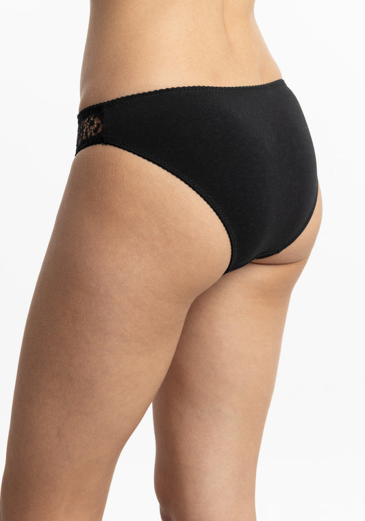 BIKINI CON ENCAJE DE ALGODÓN HI LEGGS NEGRO DE MUJER