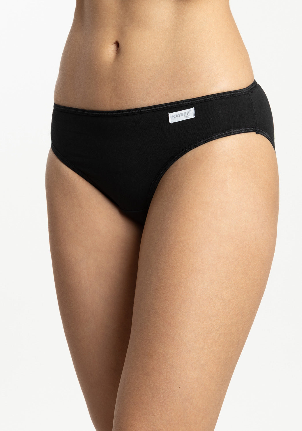 CALZÓN TIRO MEDIO KAYSER  DE ALGODÓN HI LEGGS NEGRO DE MUJER