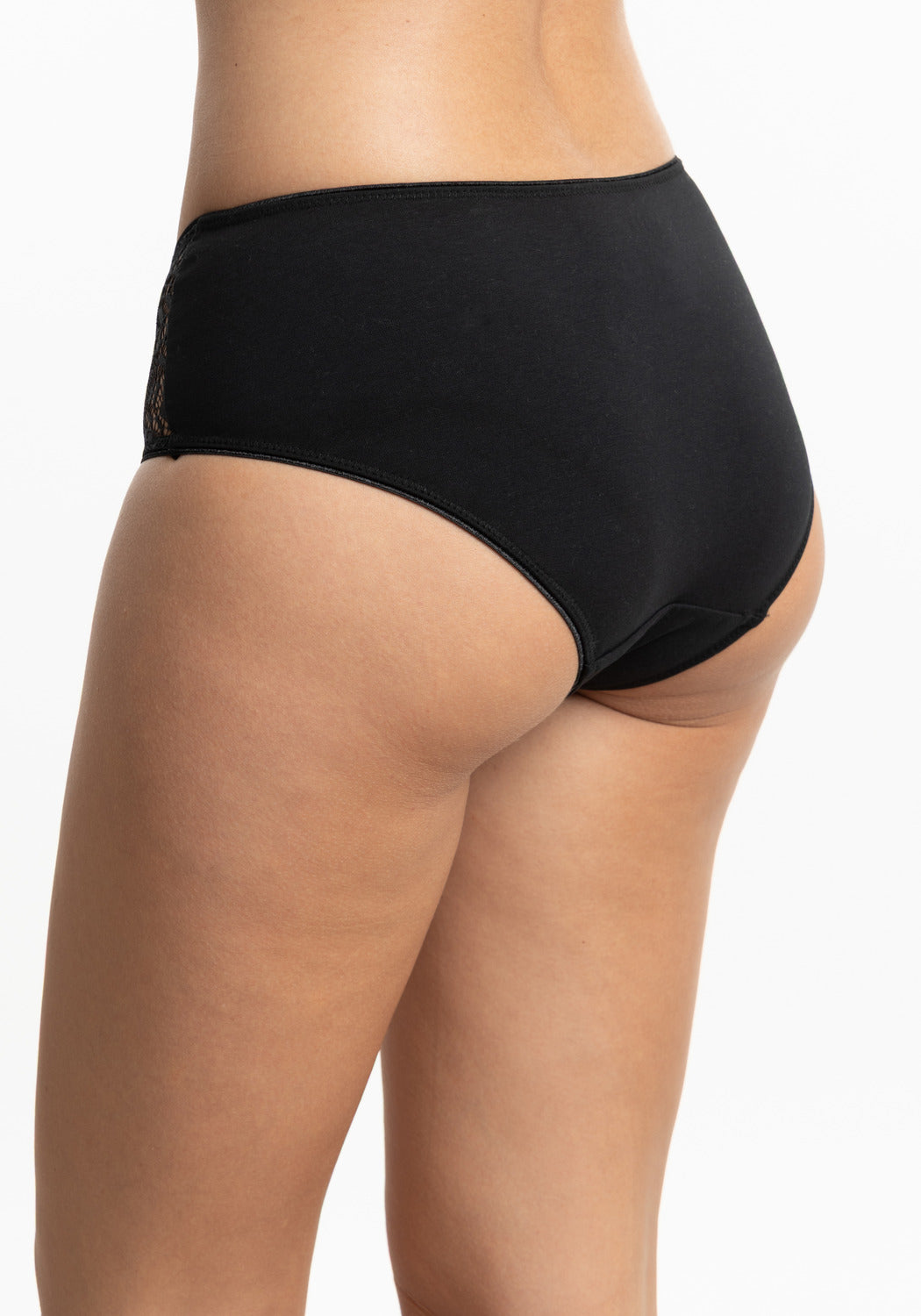PANTALETA DE ALGODÓN ENCAJE NEGRO DE MUJER
