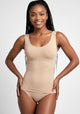 CAMISETA MODELADORA SIN COSTURA BEIGE DE MUJER