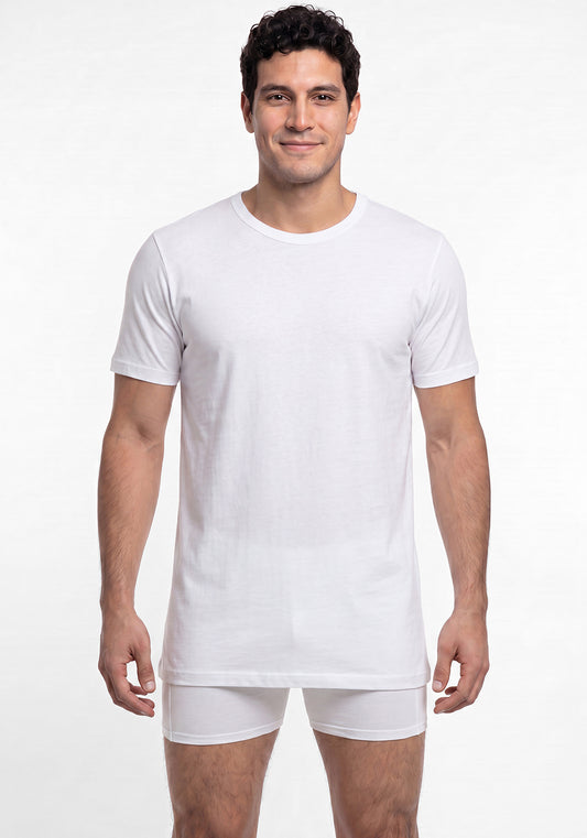 CAMISETA DE MANGA CORTA ALGODÓN BLANCO DE HOMBRE