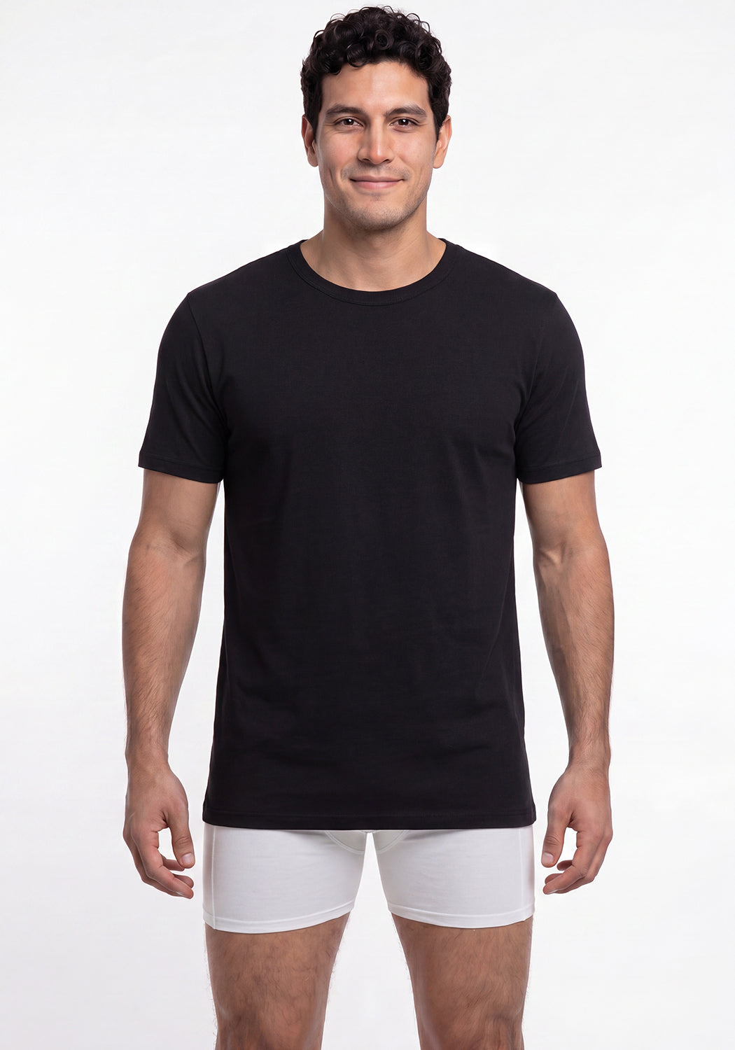 CAMISETA DE MANGA CORTA ALGODÓN NEGRO DE HOMBRE