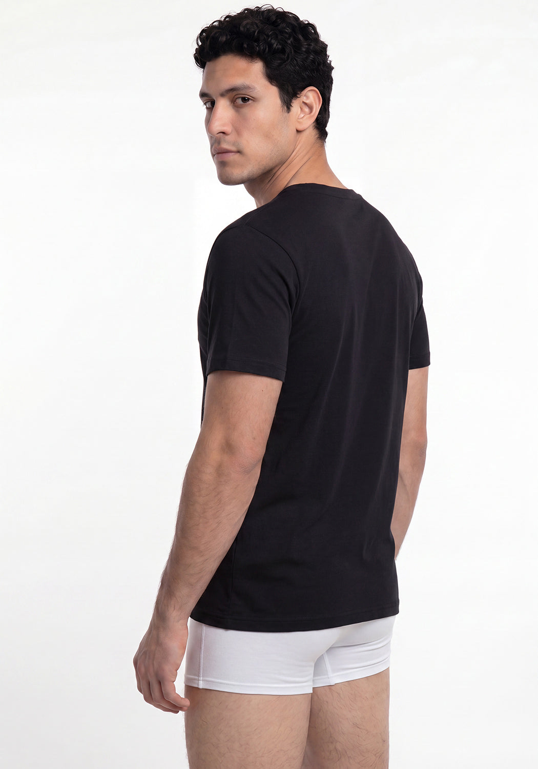 CAMISETA DE MANGA CORTA ALGODÓN NEGRO DE HOMBRE